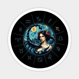 ZODIAC Scorpio - Astrological SCORPIO - SCORPIO - ZODIAC sign - Van Gogh style - 9 Magnet